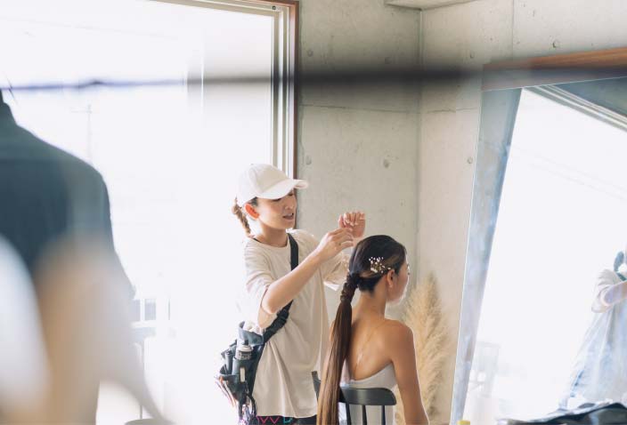 ヘアメイク、お着替え